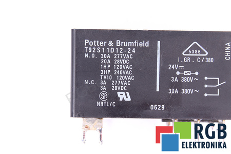 T92S11D12-24 POTTER&BRUMFIELD 24V 30A 380VAC RELE