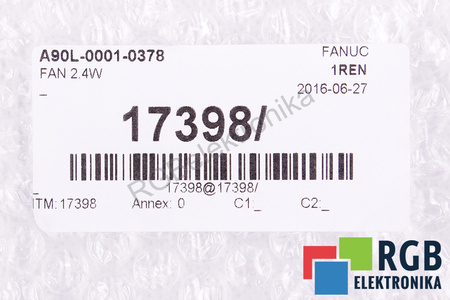 A90L-0001-0378 FANUC 3610KL-05W-B49 92X92X25MM, 24V VENTILÁTOR