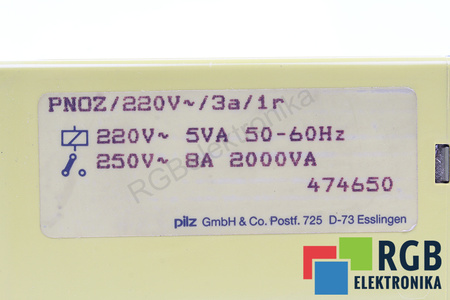 PNOZ/220VAC/3A/1R PILZ 474650 BEZPEČNOSTNÍ RELÉ