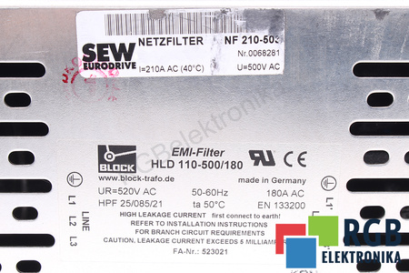 HLD110-500/180 BLOCK FILTR
