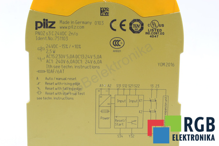 PNOZS3C PILZ 751103 BEZPEČNOSTNÍ RELÉ