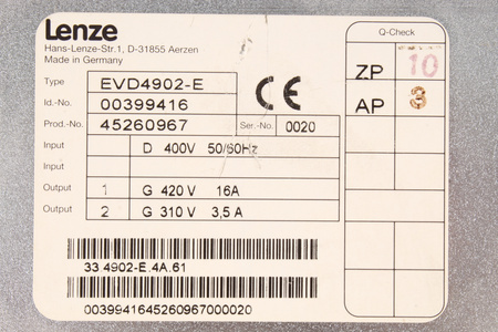 EVD4902-E LENZE ID-NO:00399416