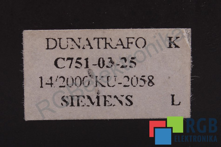 C751-03-25 SIEMENS C7510325 14/2000 KU-2058 PROUDOVÝ SNÍMAČ