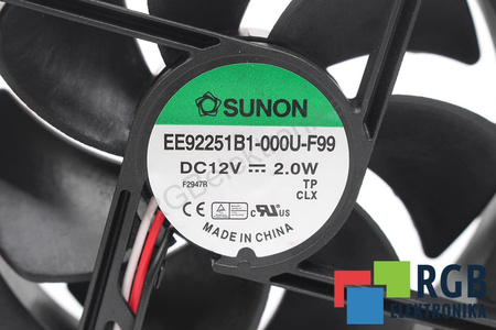 EE92251B1-000U-F99 SUNON 92X92X25 12VDC 2W VENTILÁTOR