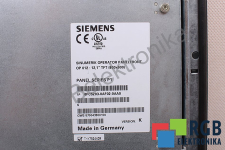 6FC5203-0AF02-0AA0 SIEMENS VERSION K