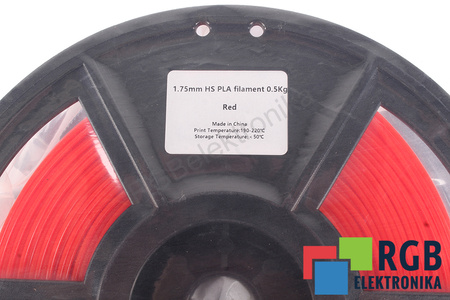 1,75MM HS PLA FILAMENT 0.5KG RED FLASHFORGE VNĚJŠÍ ROZMĚR CÍVKY 180MM, VNITŘNÍ ROZMĚR CÍVKY 50MM, ŠÍŘKA CÍVKY 45MM