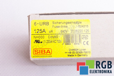POJISTKA 2028220 SIBA ULTRA RAPID NH000 125A, 690V, 200KA