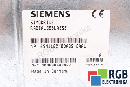 6SN1162-0BA02-0AA1 SIEMENS SIMODRIVE VĚTRÁK MOTORU