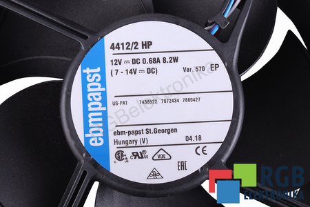4412/2 HP EBM PAPST 120X120X40MM, 12V, 0.68A VENTILÁTOR