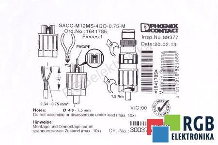 SACC-M12MS-4QO-0.75-M PHOENIX CONTACT KONEKTOR