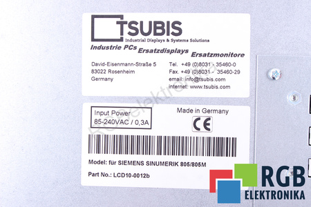 10-0012 PRO SIEMENS SINUMERIK 805/805M LCD MONITOR NÁHRADA