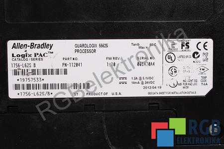 1756-L62S B ALLEN BRADLEY SERIES B F/W REV. 1.10