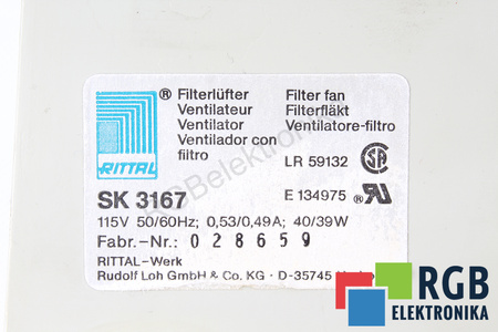 SK3167 RITTAL LR59132 115V 0.6A 42W VENTILÁTOR