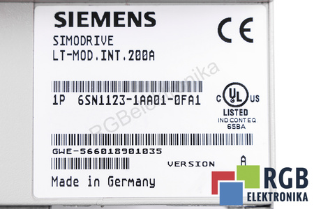 6SN1123-1AA01-0FA1 SIEMENS VERSION A SIMODRIVE 611 LT-MOD INT. 200A