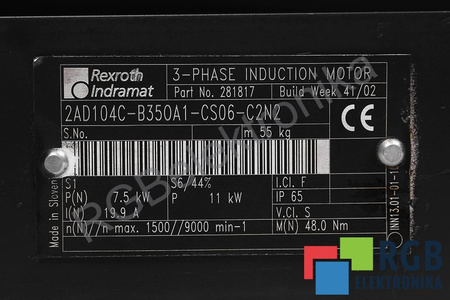 2AD104C-B35OA1-CS06-C2N2 BOSCH REXROTH R911281817 19.9A