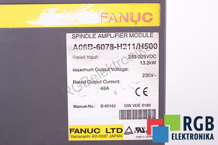 A06B-6078-H211#H500 FANUC SPINDLE AMPLIFIER MODULE