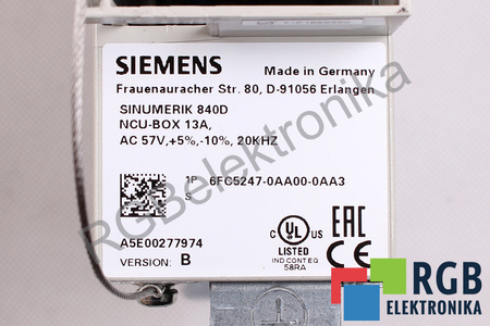 6FC5247-0AA00-0AA3 SIEMENS VERSION B SINUMERIK 840D/DE NCU-BOX