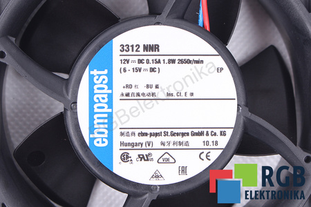 3312NNR EBM PAPST 90X90X32MM, 12V, 0.15A VENTILÁTOR