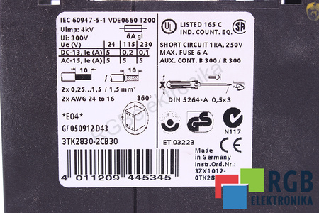 3TK2830-2CB30 SIEMENS SIRIUS BEZPEČNOSTNÍ RELÉ