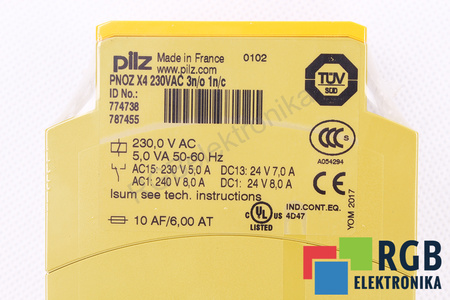 PNOZ X4 230VAC 3N/O 1N/C PILZ 774738 BEZPEČNOSTNÍ RELÉ