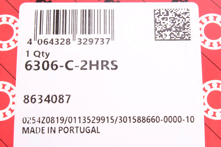 6306-C-2HRS FAG 30X72X19MM 9300RPM, 32KN, 16.2KN LOŽISKO