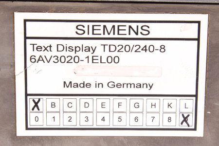6AV3020-1EL00 SIEMENS TEXT DISPLAY TD20/240-8