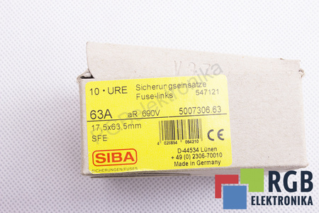 POJISTKA 5007306 SIBA ULTRA RAPID 63A, 690V, 100KA