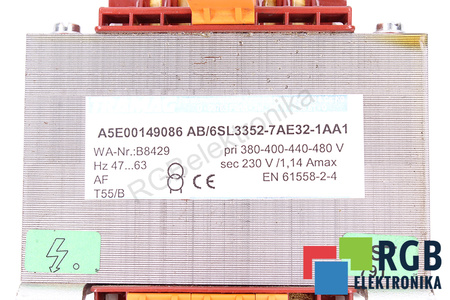 6SL3352-7AE32-1AA1 TRAMAG 380/400/440/480V, 230V TRANSFORMÁTOR