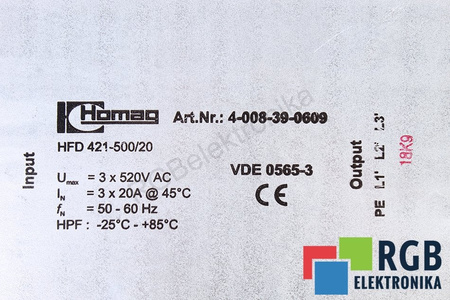 HFD421-500/20 HOMAG 4-008-39-0609 FILTR