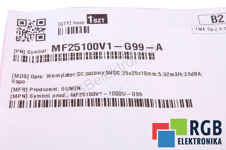 MF25100V1-G99-A SUNON MF25100V1-1000U-G99 25X25X10MM, 5V VENTILÁTOR