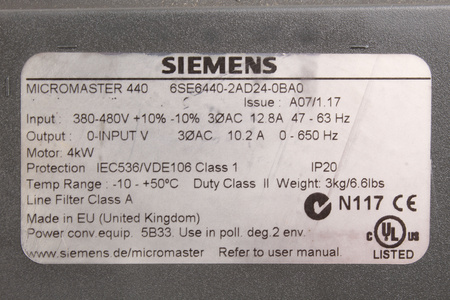 6SE6440-2AD24-0BA0 SIEMENS MICROMASTER 440