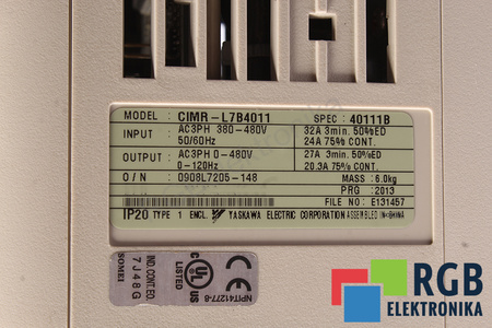CIMR-L7B4011 YASKAWA VARISPEED L7 BEZ KRYTU