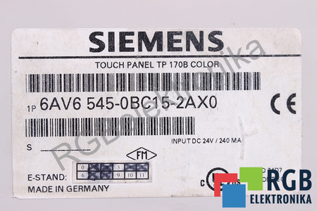 6AV6545-0BC15-2AX0 SIEMENS SIMATIC TP170B ZADNÍ KRYT