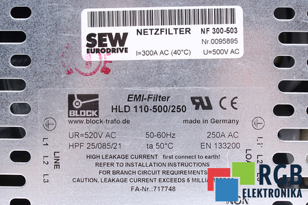 HLD110-500/250 BLOCK FILTR