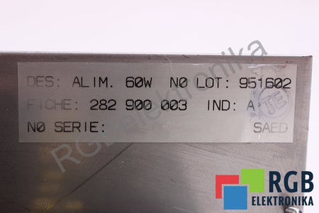 ALIM.60W NUM 951602 282 900 003 ALIM PRO 1040