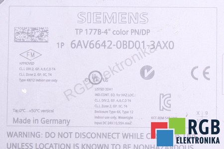 6AV6642-0BD01-3AX0 SIEMENS SIMATIC TP177B ZADNÍ KRYT
