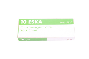 POMALÁ VÁLCOVÁ SKLENĚNÁ POJISTKA 522.026 ESKA ZKT-8A/250  250V, 8A, 5X20MM, 10PCS