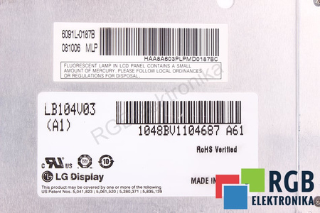 LB104V03 LG 6091L-0187B 10.4" LCD DISPLEJ