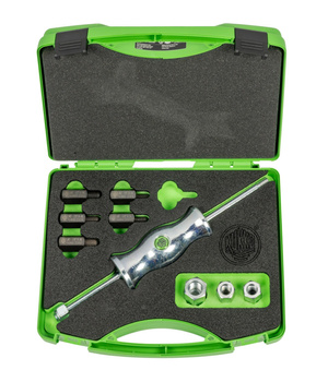 SADA POSUVNÝCH KLADIV V KUFRU SE ZÁVITOVÝMI ADAPTÉRY V RŮZNÝCH VELIKOSTECH KS-22-01 KUKKO