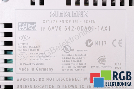 6AV6642-0DA01-1AX1 SIEMENS OP177B