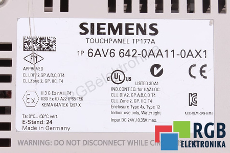 6AV6642-0AA11-0AX1 SIEMENS TOUCHPANEL TP177A