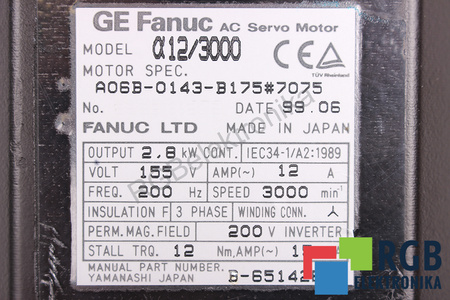 A06B-0143-B175#7075 FANUC A12/3000