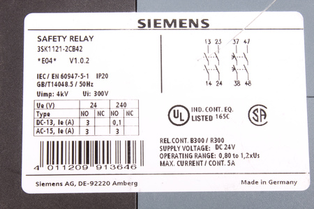 3SK1121-2CB42 SIEMENS SIRIUS BEZPEČNOSTNÍ RELÉ