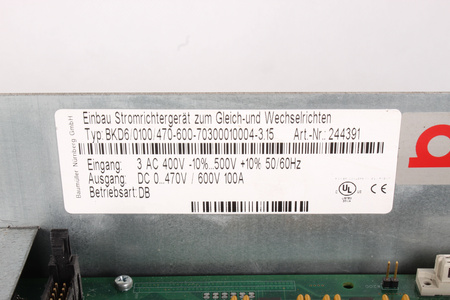 BKD6/0100/470-600-70300010004-3.15 BAUMÜLLER BKF-/BKD7000