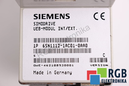 6SN1112-1AC01-0AA0 SIEMENS VERSION C SIMODRIVE 611 UEB-MODUL INT/EXT.
