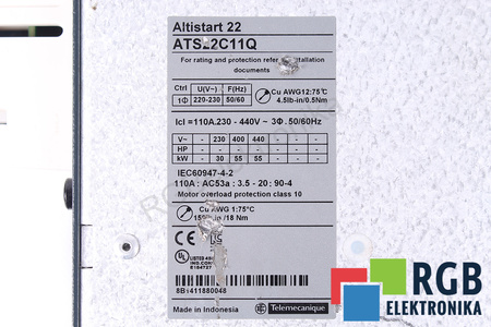 ATS2211Q TELEMECANIQUE ALTISTART 22