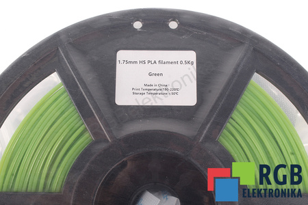 1,75MM HS PLA FILAMENT 0.5KG GREEN FLASHFORGE VNĚJŠÍ ROZMĚR CÍVKY 180MM, VNITŘNÍ ROZMĚR CÍVKY 50MM, ŠÍŘKA CÍVKY 45MM