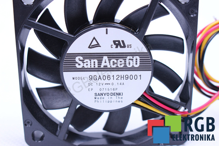 9GA0612H9001 SANYO DENKI SAN ACE 60 60X60X10MM, 12V, 0.14A VENTILÁTOR