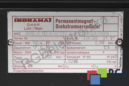MAC090C-0-KD-4-C/110-A-0/WI520LX/S005 INDRAMAT