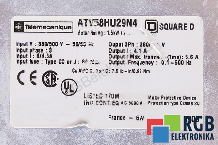 ATV58HU29N4 TELEMECANIQUE ALTIVAR 58